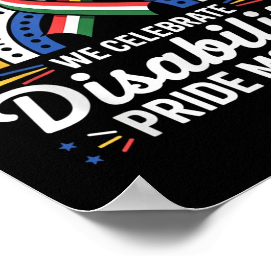 Disability Pride Flag Juli Gehandicapte Pride Maan Poster (Hoek)