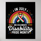Disability Pride Flag Juli Gehandicapte Pride Maan Poster (Voorkant)