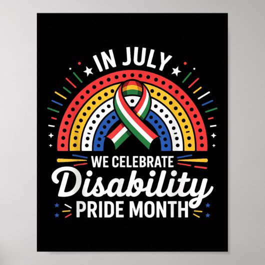 Disability Pride Flag Juli Gehandicapte Pride Maan Poster (Voorkant)