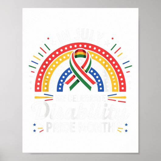 Disability Pride Flag Juli Gehandicapte Pride Maan Poster (Voorkant)