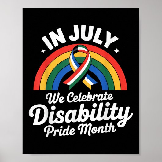 Disability Pride Flag Juli Gehandicapte Pride Maan Poster (Voorkant)