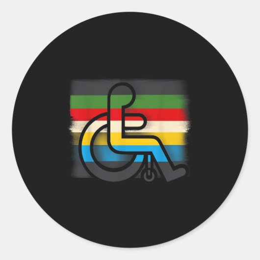 Disability Pride Flag Juli Gehandicapte Pride Maan Ronde Sticker (Voorkant)