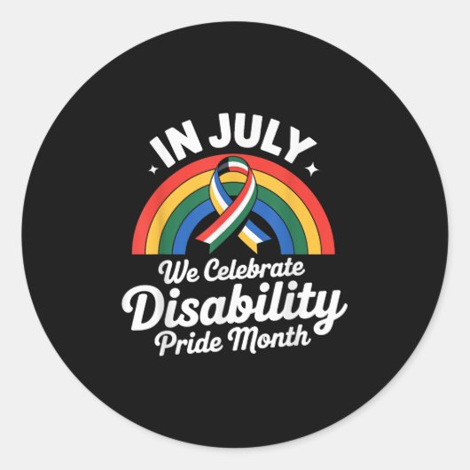 Disability Pride Flag Juli Gehandicapte Pride Maan Ronde Sticker (Voorkant)