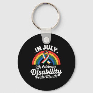 Disability Pride Flag Juli Gehandicapte Pride Maan Sleutelhanger