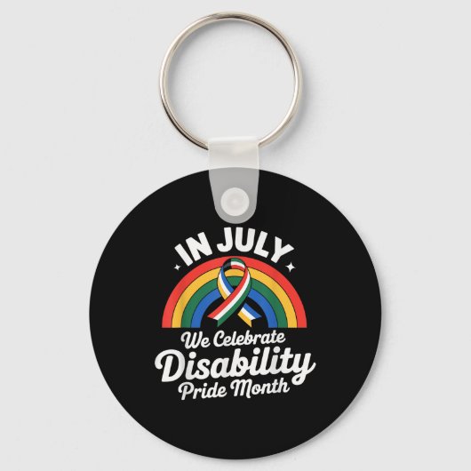Disability Pride Flag Juli Gehandicapte Pride Maan Sleutelhanger (Voorkant)