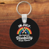 Disability Pride Flag Juli Gehandicapte Pride Maan Sleutelhanger (Voorkant)