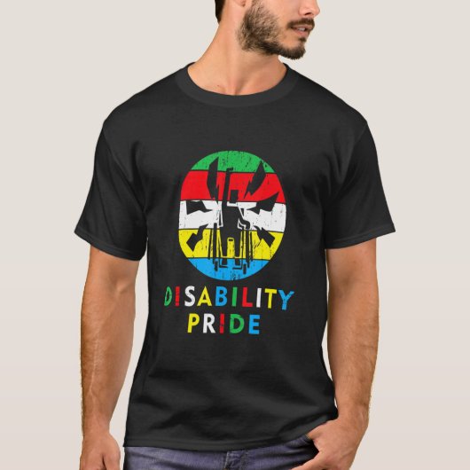 Disability Pride Flag Juli Supporter Disabled Prid T-shirt (Voorkant)