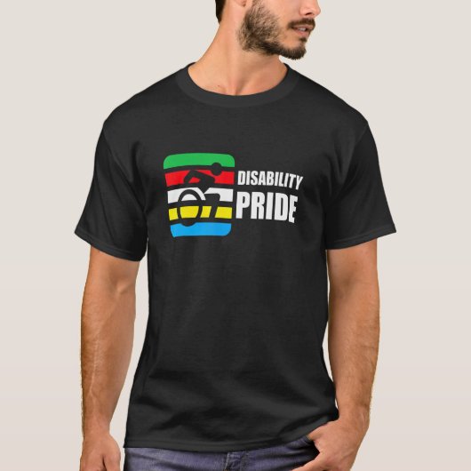 Disability Pride Flag Juli Supporter Disabled Prid T-shirt (Voorkant)