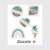 Disability Pride Flag Sticker Pack, Anti-Ableism (Vel)