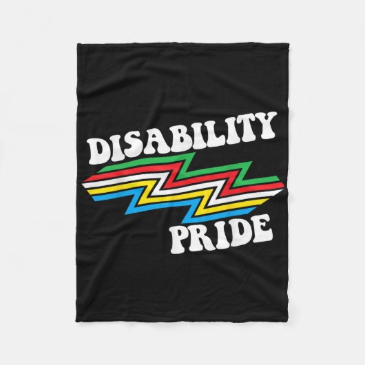 Disability Pride Maand Bewustzijn Disability vlag Fleece Deken (Voorkant)