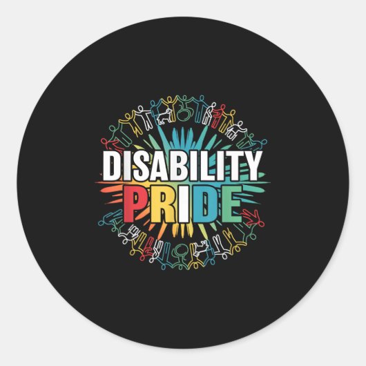 Disability Pride Maand Bewustzijn Trots Gehandicap Ronde Sticker (Voorkant)