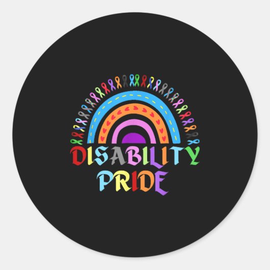 Disability Pride Maand Bewustzijn Trots Uitgeschak Ronde Sticker (Voorkant)