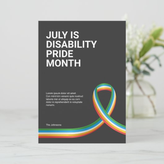 Disability Pride Maand Groet Kaart (Staand voorkant)