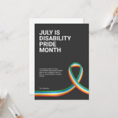 Disability Pride Maand Groet Kaart (Voorkant / Achterkant in situ)