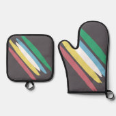 Disability Pride Maand van Juli Bewustzijn Kleuren Ovenwant & Pannenlap Set (Voorkant)