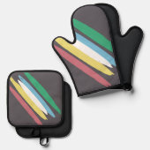 Disability Pride Maand van Juli Bewustzijn Kleuren Ovenwant & Pannenlap Set (Voorkant / Achterkant)