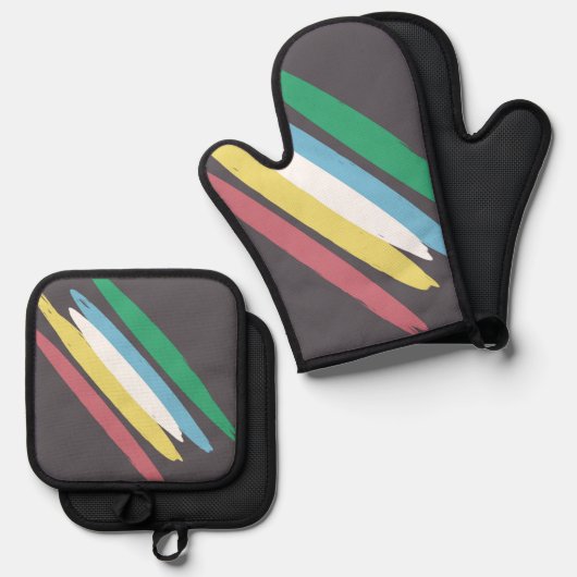 Disability Pride Maand van Juli Bewustzijn Kleuren Ovenwant & Pannenlap Set (Voorkant / Achterkant)