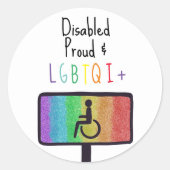 Disability Pride Ronde Sticker (Voorkant)