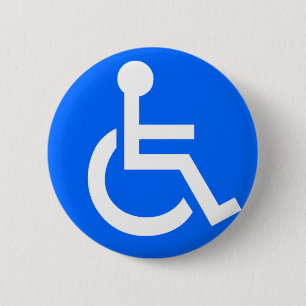 Disability Symbool Ronde Button 5,7 Cm