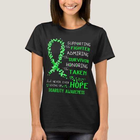 Disability Warrior Ondersteunende Fighter T-shirt (Voorkant)
