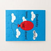 Disability won't Keep Me Down: Red White & Blue Legpuzzel (Horizontaal)