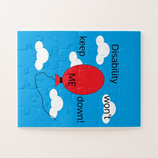 Disability won't Keep Me Down: Red White & Blue Legpuzzel (Horizontaal)