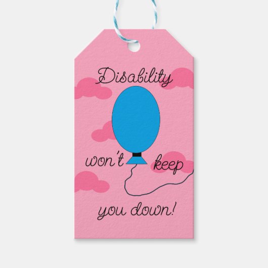 Disability won't Keep You Down: Cadeaulabel (Voorkant)