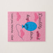 Disability won't Keep You Down:  Pink & Blue Legpuzzel (Horizontaal)