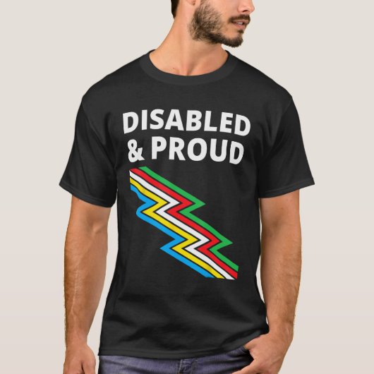 Disabled & Proud  Disability Pride T-shirt (Voorkant)