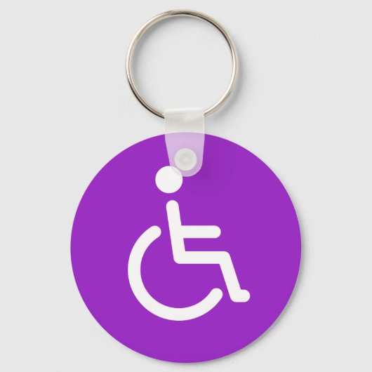 Disabled symbol or purple handicap sign for girls sleutelhanger (Voorkant)