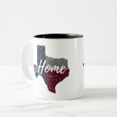 Disabled Texas Flag Home Tweekleurige Koffiemok (Voorkant links)