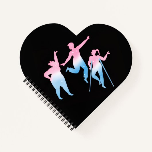 disabled trans design on heart shaped notitieboek (Voorkant)
