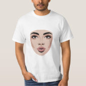Disappearing Beauty – Modern Minimal Face Art T-shirt (Voorkant)