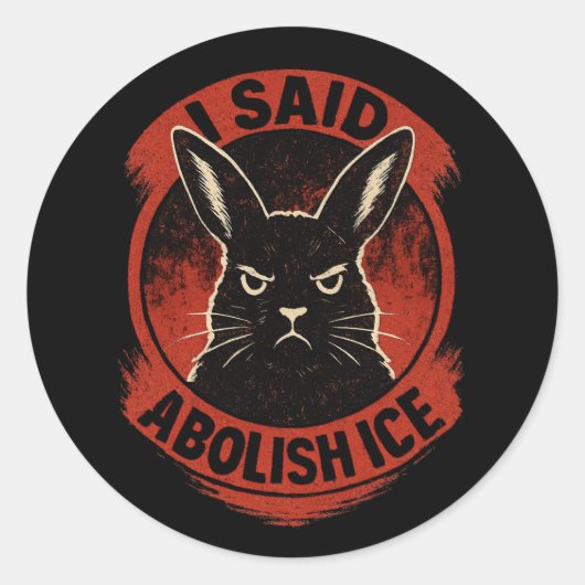Disapproving Rabbits Badge – Abolish ICE Ronde Sticker (Voorkant)