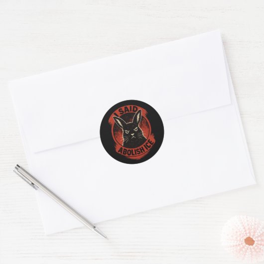 Disapproving Rabbits Badge – Abolish ICE Ronde Sticker (Envelop)