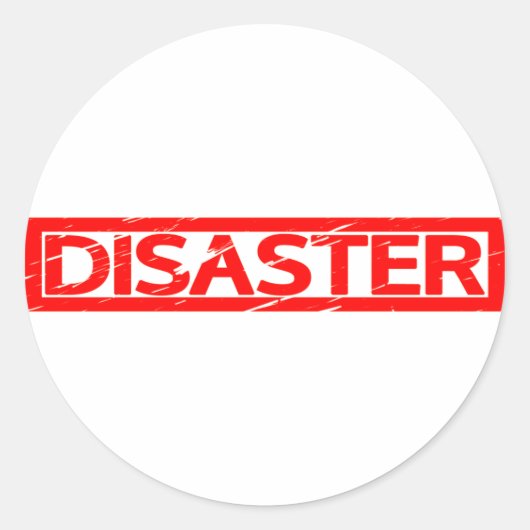 Disaster Stamp Ronde Sticker (Voorkant)