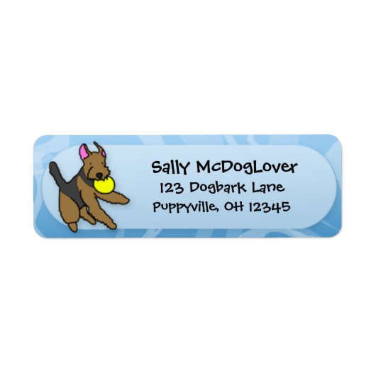 Disc Dog Airedale Terrier Etiket (Voorkant)