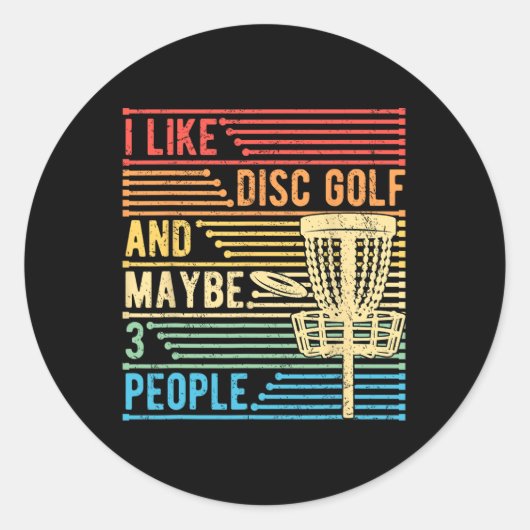 Disc Golf _3  Ronde Sticker (Voorkant)
