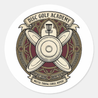Disc Golf Academy Crest Ronde Sticker