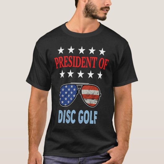 Disc Golf Accessories  USA Flag Disc Golf Saying T-shirt (Voorkant)