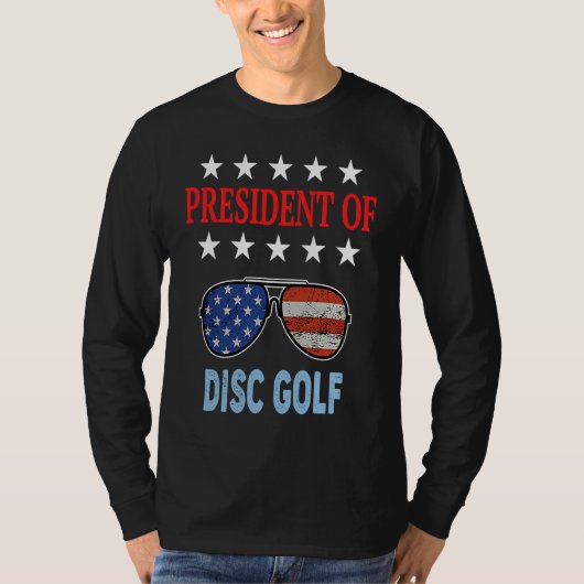 Disc Golf Accessories  USA Flag Disc Golf Saying T-shirt (Voorkant)