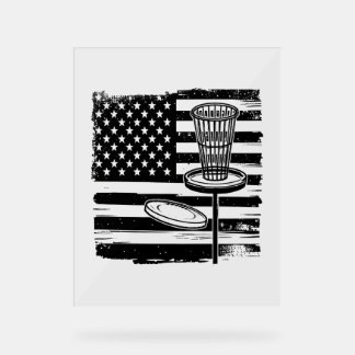 Disc Golf American Flag Acryl Bord