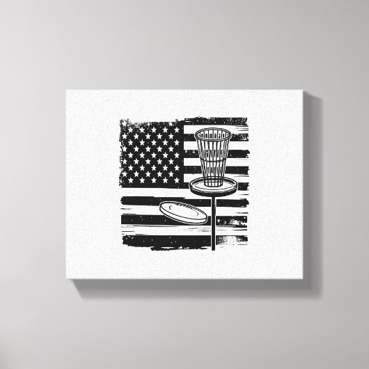 Disc Golf American Flag Canvas Afdruk (Voorkant)