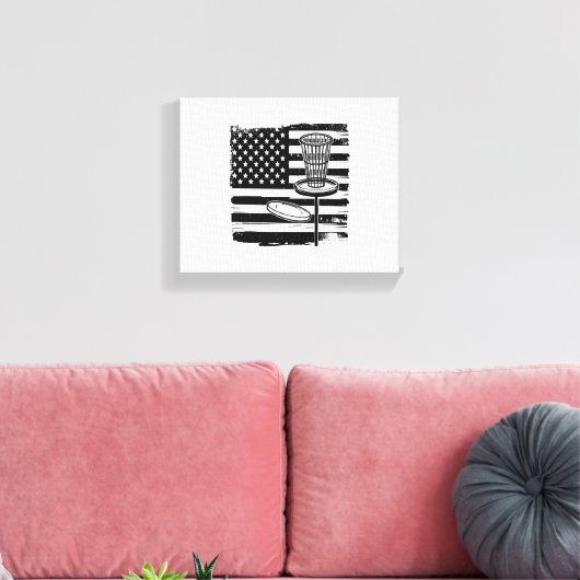 Disc Golf American Flag Canvas Afdruk (Insitu (Woonkamer))