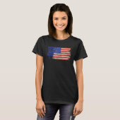 Disc Golf American Flag Disted Usa Disc Golfe T-shirt (Voorkant volledig)