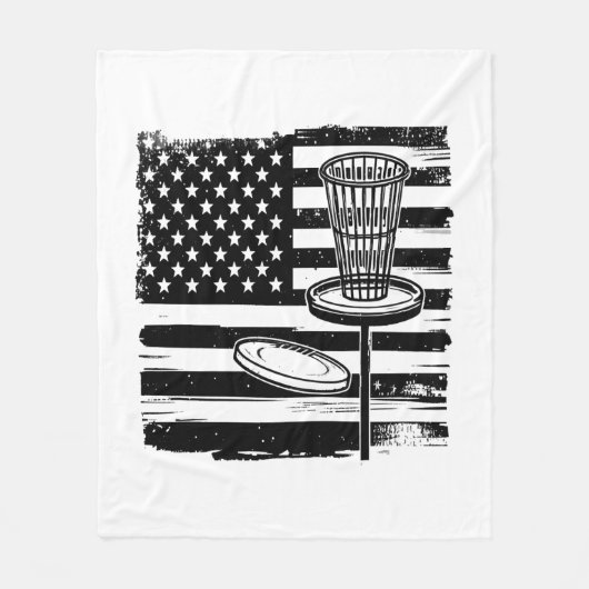 Disc Golf American Flag Fleece Deken (Voorkant)