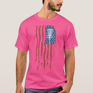 Disc Golf American Flag Frisbee Sport T-shirt