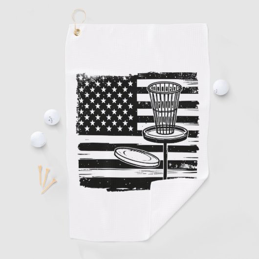 Disc Golf American Flag Golfhanddoek (Insitu)