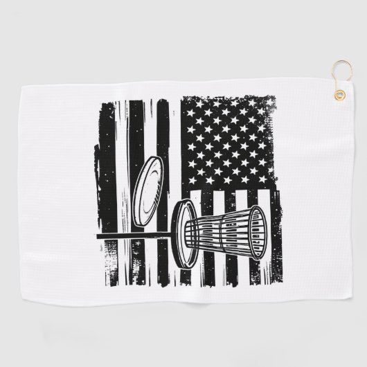 Disc Golf American Flag Golfhanddoek (Horizontaal)