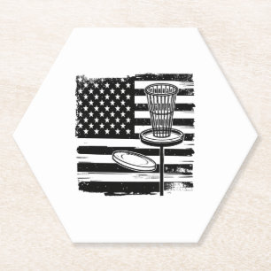 Disc Golf American Flag Kartonnen Onderzetters